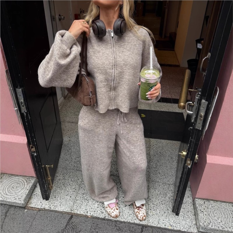Knitted Cardigan Men - Women's Knit Tracksuit Zip Up Cardigan