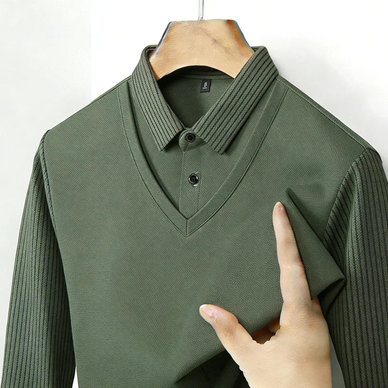 Mens Fashion Ideas - Men's Fake Two Piece Shirt Collar