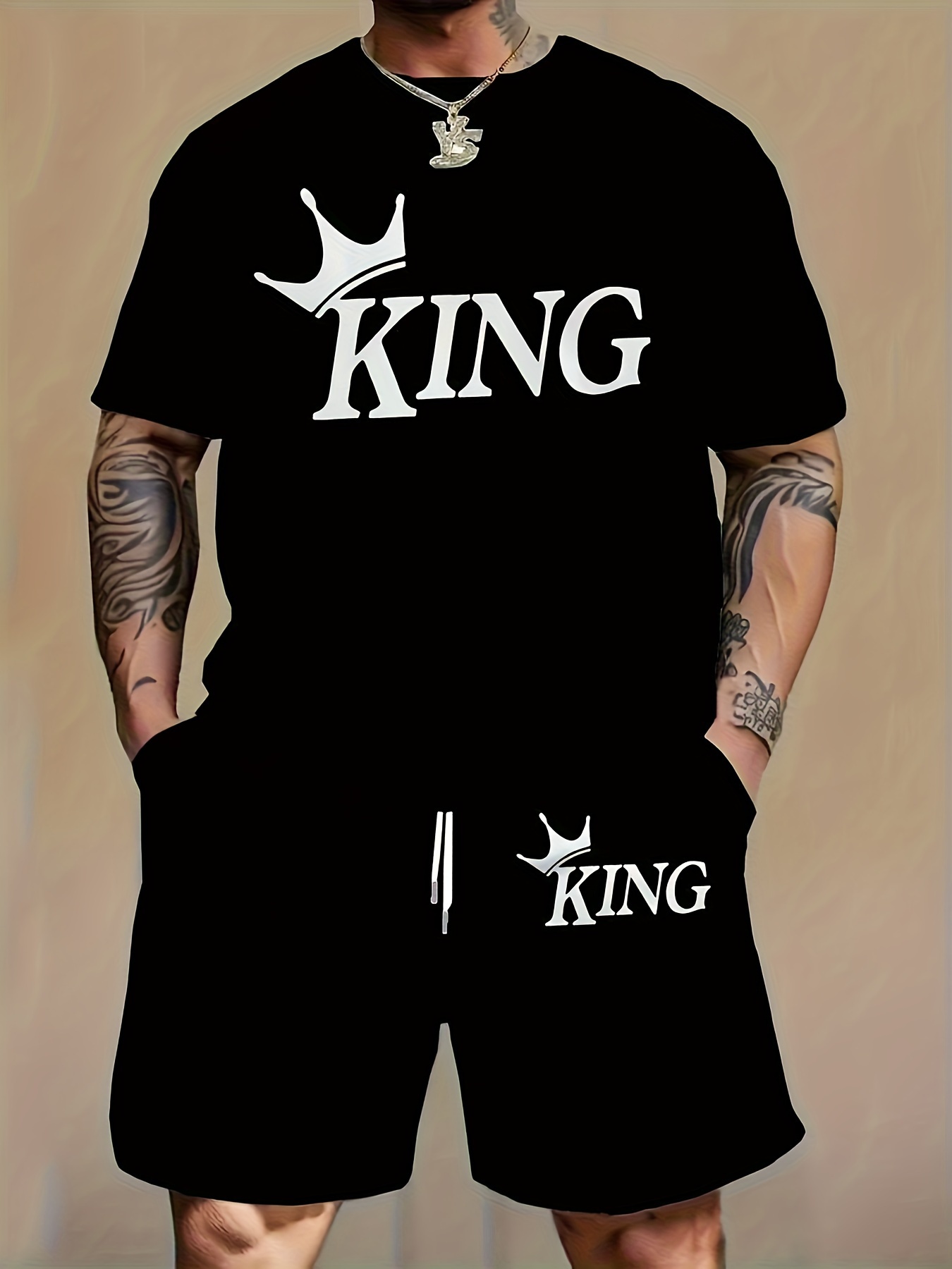 Mens Fashion Ideas - Men Fashion 2‑Piece Matching Set Letter