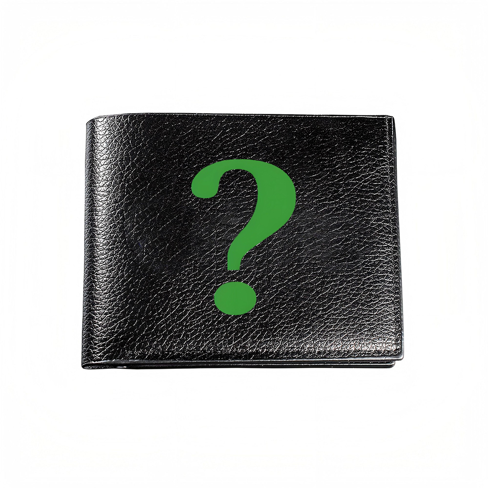 Men'S Fashion Questions - Green Question Mark Design Men's Wallet