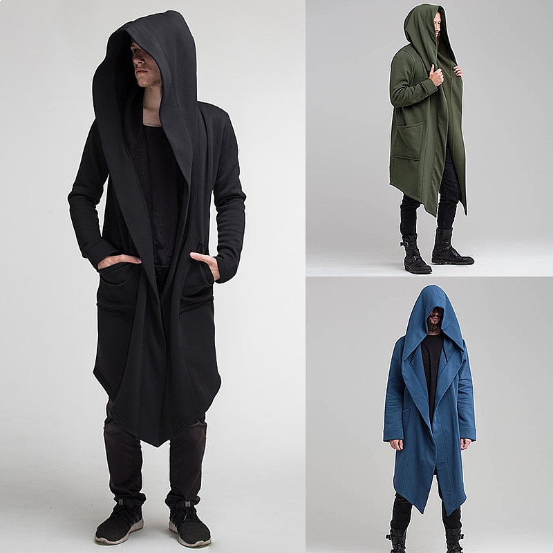 Knitted Cardigan Men - Solid Fleece Hooded Cardigan Coat Men