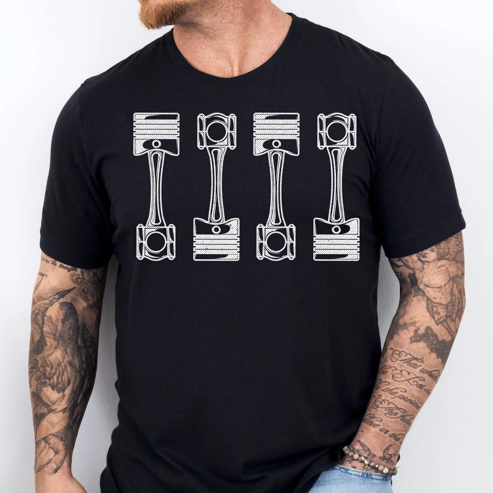 Men'S Fashion Garage - Car Engine Pistons T Shirt Auto