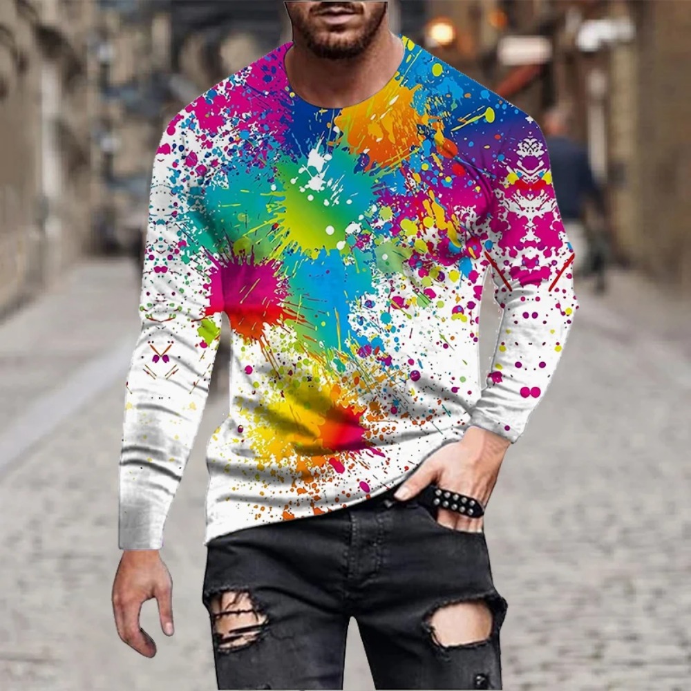 Men Rainbow Paint Splash 3D Pr - Men'S Fashion Trends 2025 review and price