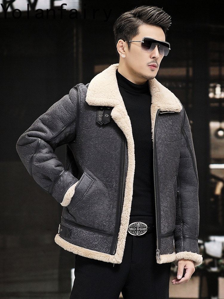 YOLANFAIRY Real Leather Jacket - Men'S Fashion Zipper Jacket review and price