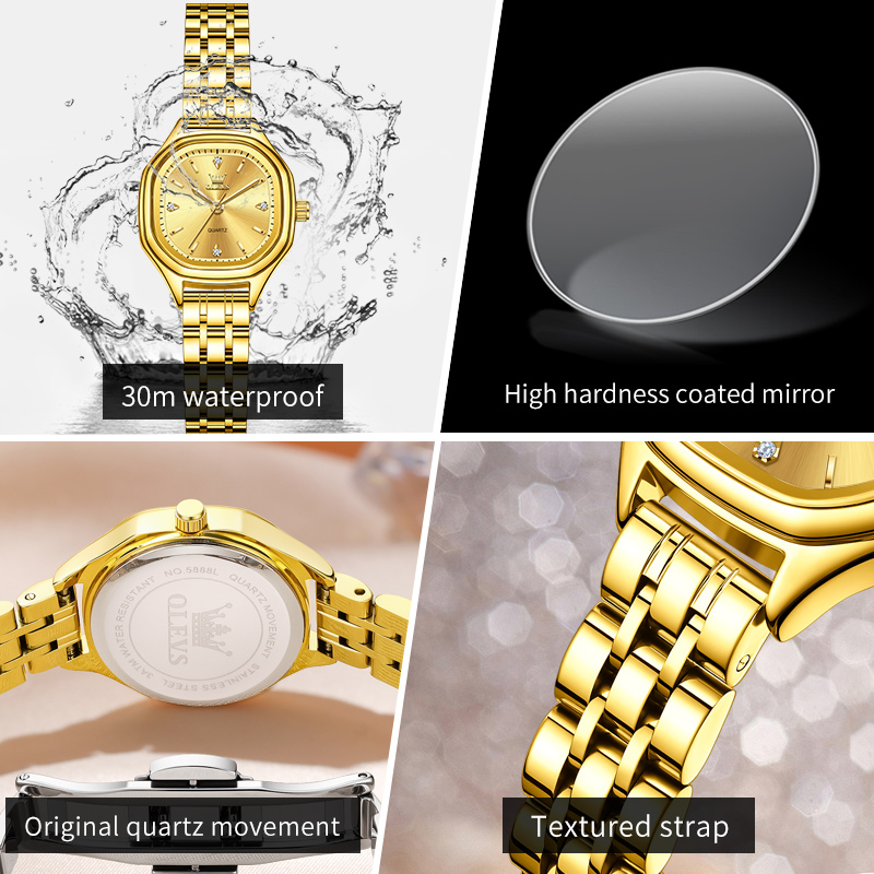 OLEVS 5888 Ladies Watches Gold - Fashion Mens Watches review and price