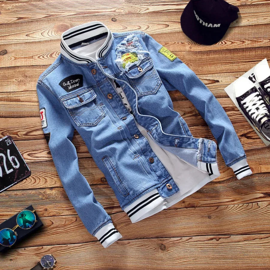 New 2026 Men's Denim Jackets F - Bomber Jacket Men review and price