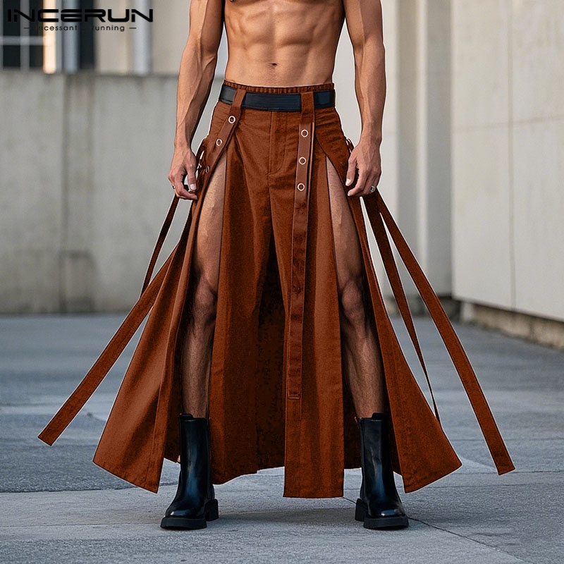 INCERUN Men Skirts Solid Pants - Men'S Fashion Pants 2025 review and price