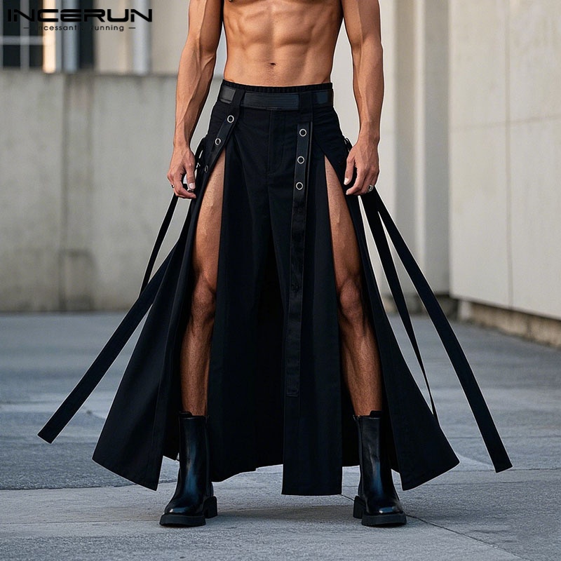 INCERUN Men Skirts Solid Pants - Men'S Fashion Pants 2025 review and price