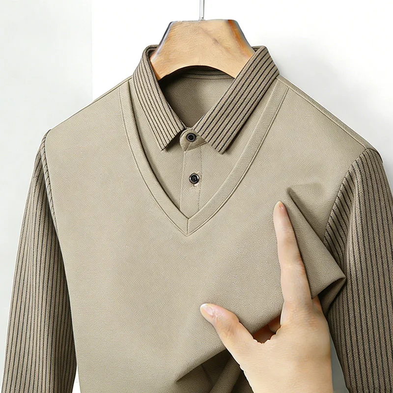 Men's Fake Two Piece Shirt Col - Mens Fashion Ideas review and price