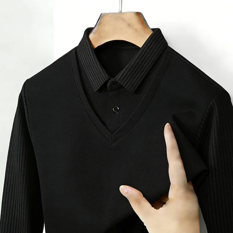 Men's Fake Two Piece Shirt Col - Mens Fashion Ideas review and price