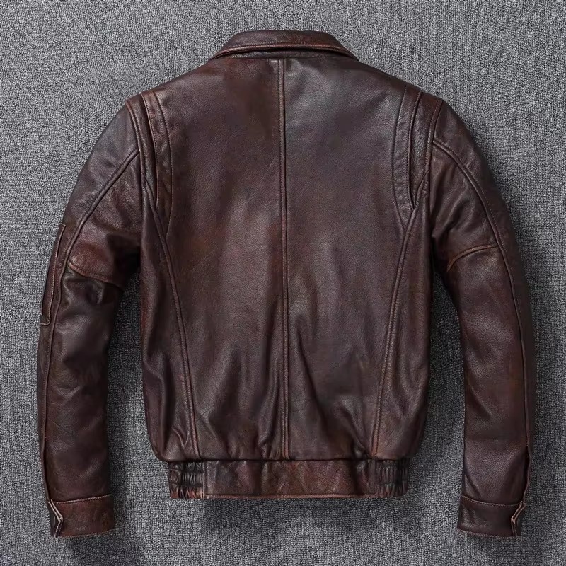 Men's Genuine Leather Jacket V - Bomber Jacket Men review and price