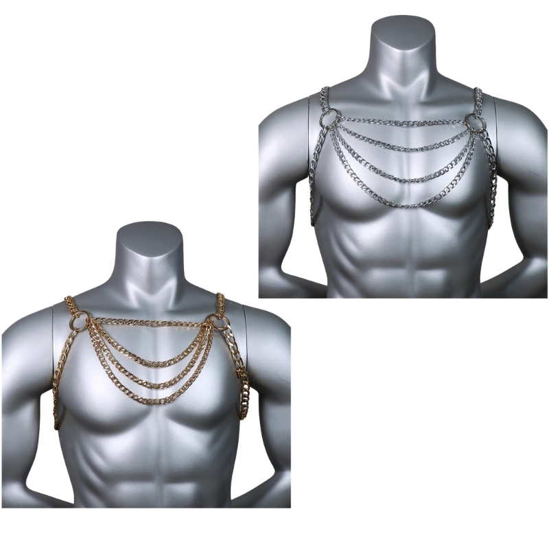 Men's Sexy Metal Body Chest Ch - Fashion Harness Men review and price