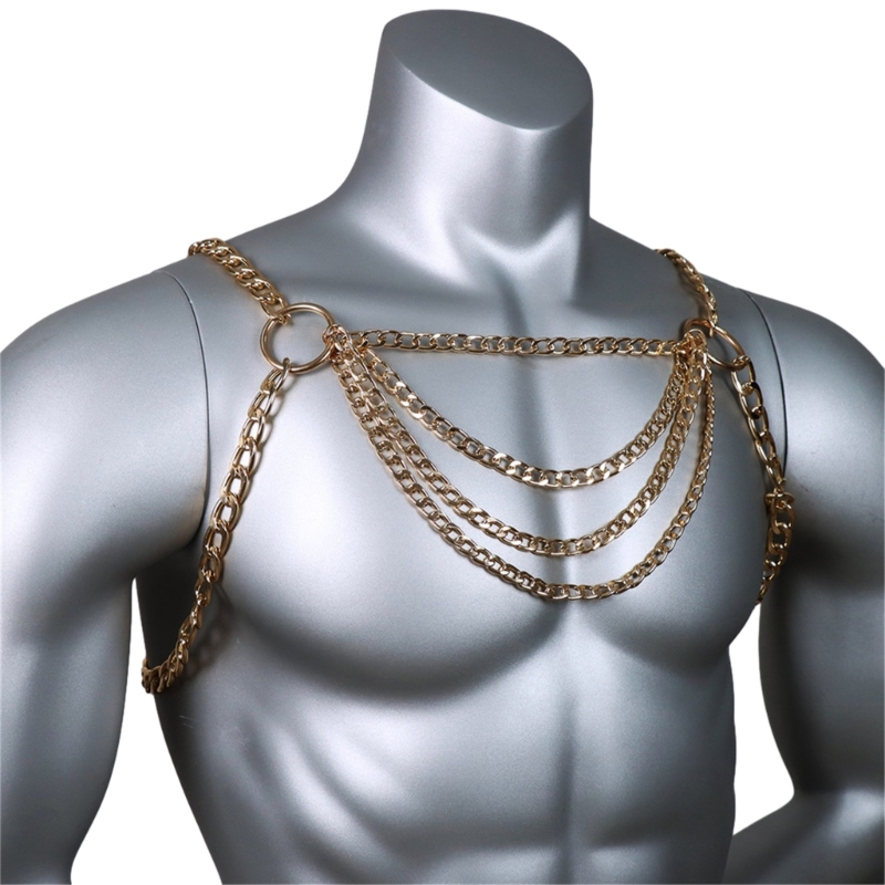 Men's Sexy Metal Body Chest Ch - Fashion Harness Men review and price