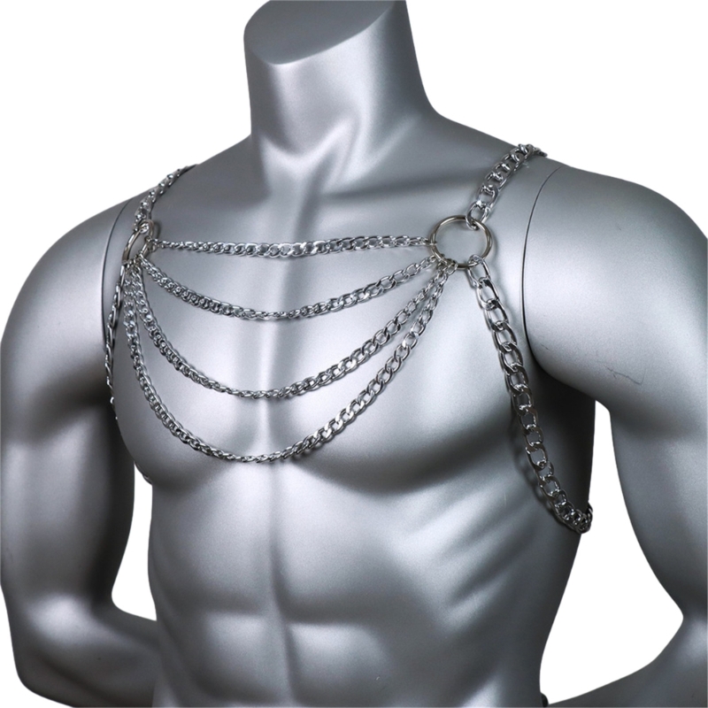 Men's Sexy Metal Body Chest Ch - Fashion Harness Men review and price