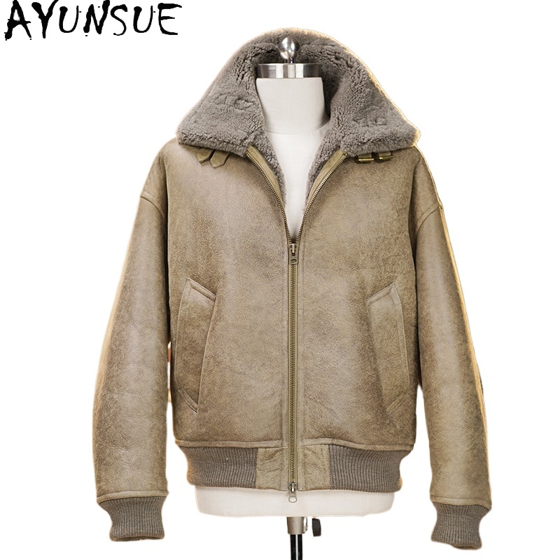 AYUNSUE High-end Natural Fur C - Men'S Fashion Zipper Jacket review and price