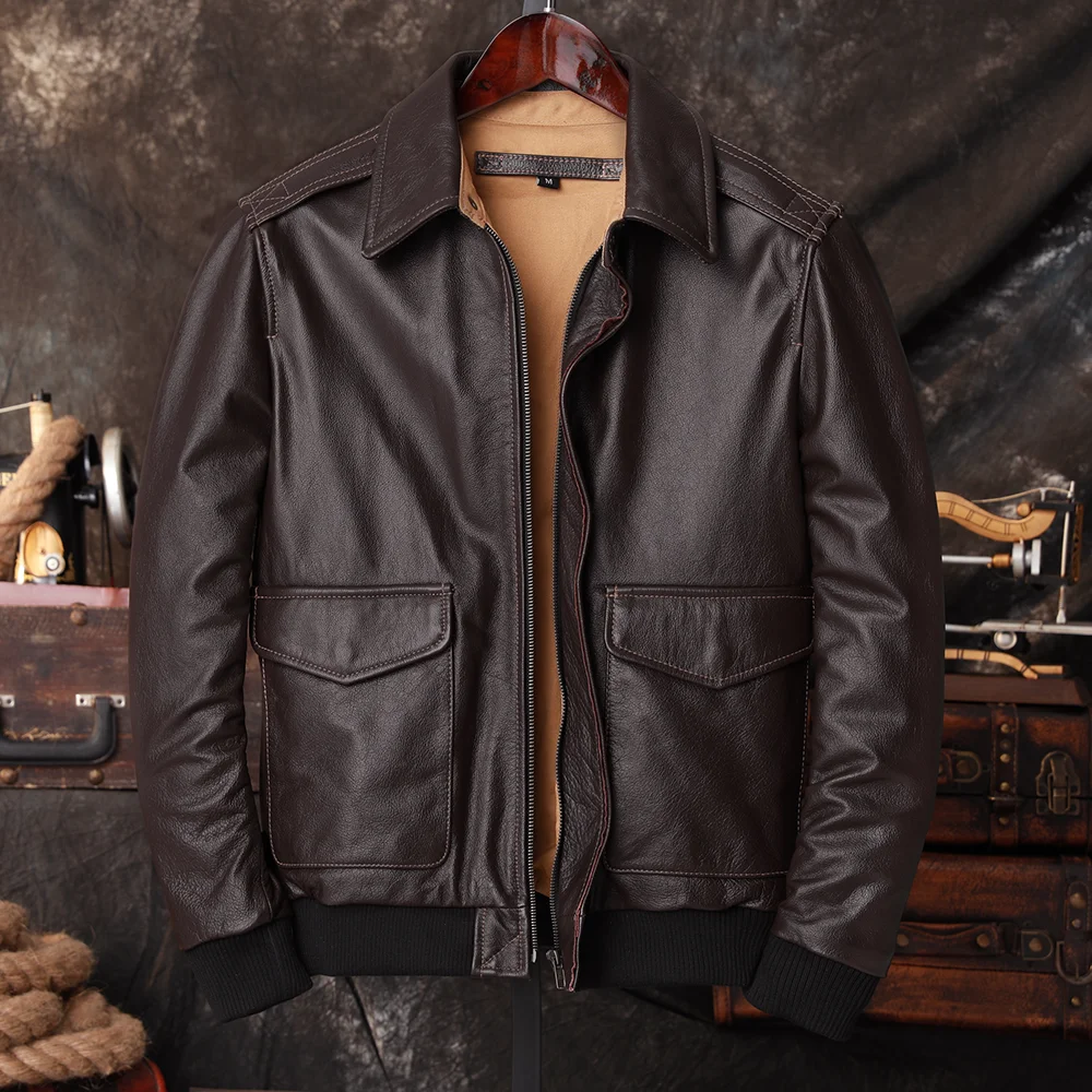 Bomber A2 Pilot Genuine Leathe - Bomber Jacket Men review and price