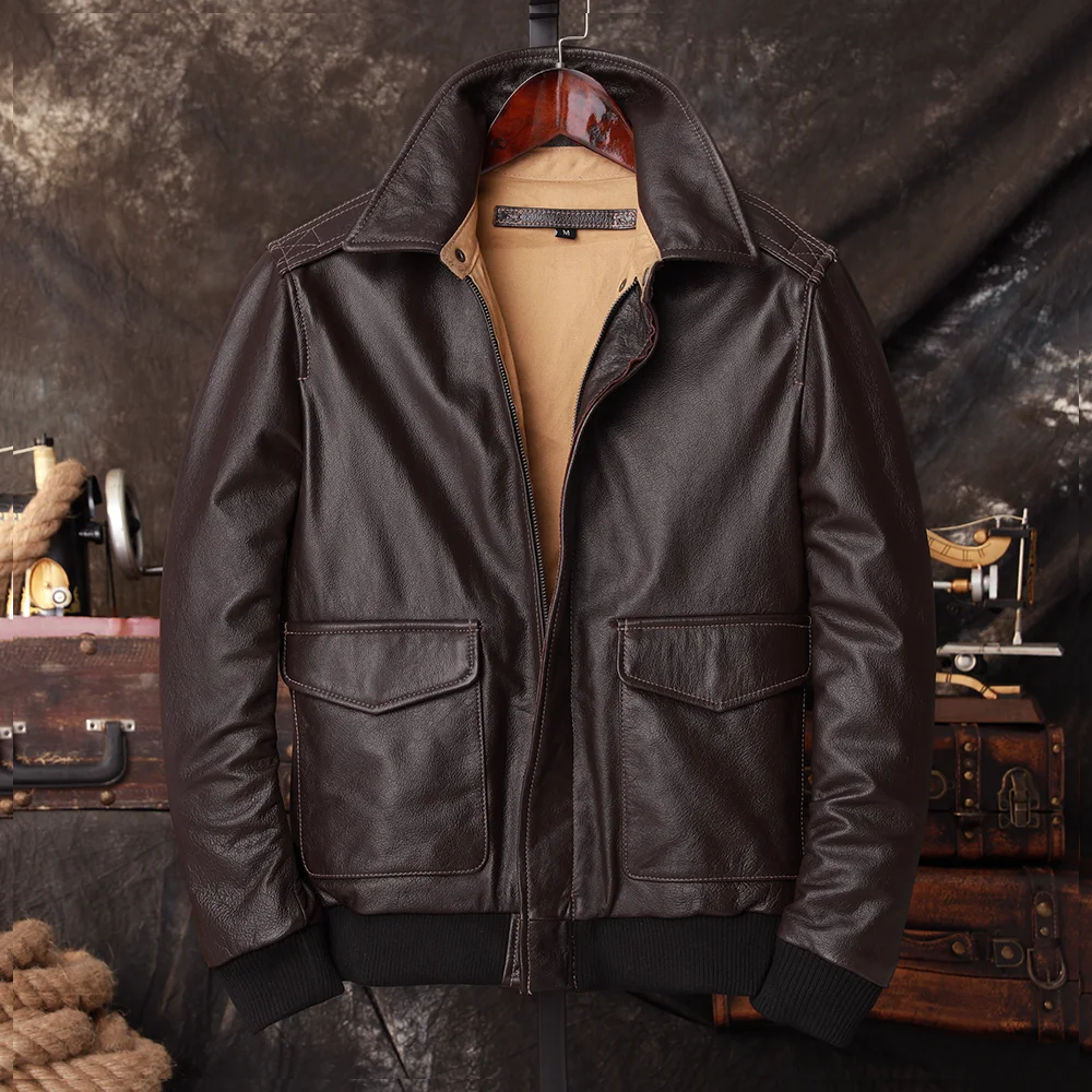 Bomber A2 Pilot Genuine Leathe - Bomber Jacket Men review and price