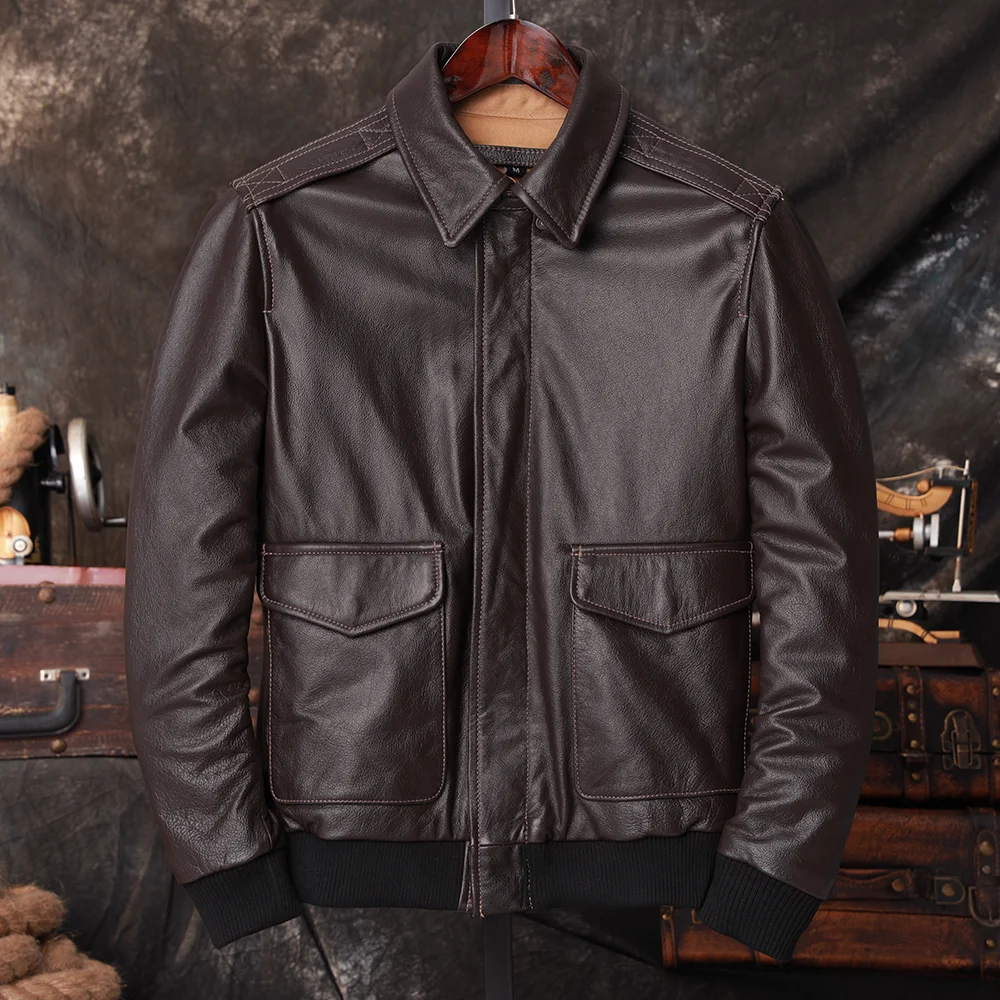 Bomber A2 Pilot Genuine Leathe - Bomber Jacket Men review and price