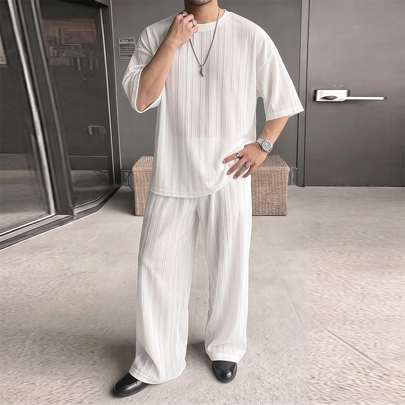 INCERUN Men's Sets Striped See - Mens Fashion Ideas review and price