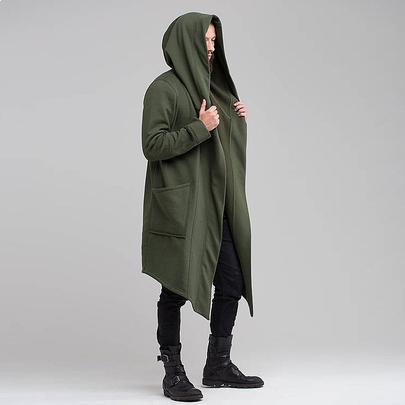 Solid Fleece Hooded Cardigan C - Knitted Cardigan Men review and price
