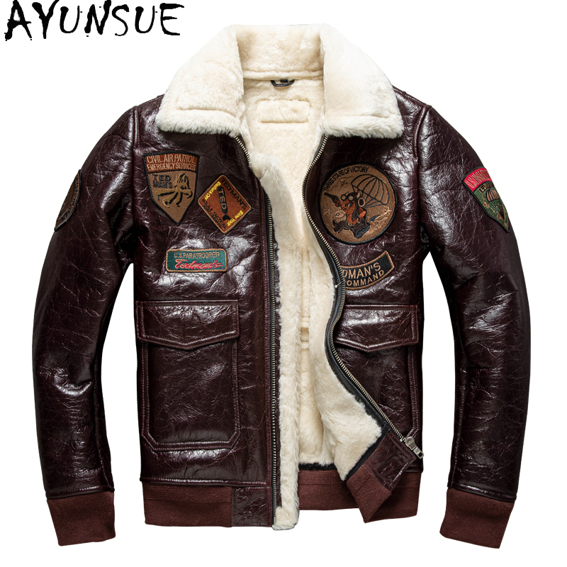 AYUNSUE Winter Leather Jacket  - Bomber Jacket Men review and price