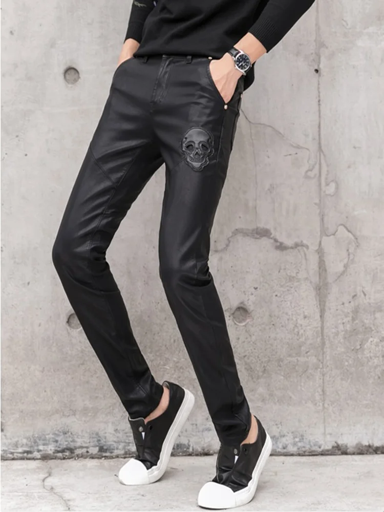 2025 New Men Black Faux Leathe - Men'S Fashion Pants 2025 review and price