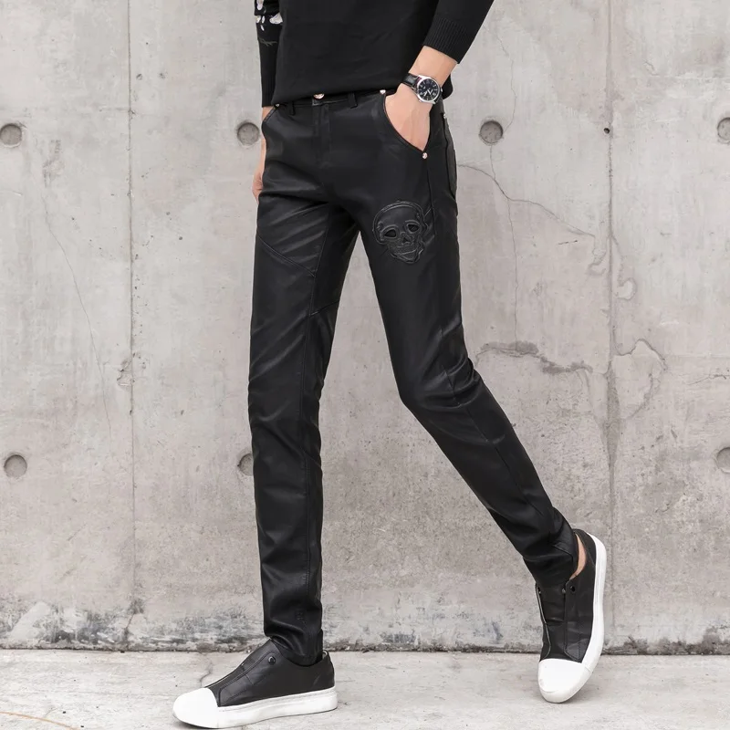 2025 New Men Black Faux Leathe - Men'S Fashion Pants 2025 review and price